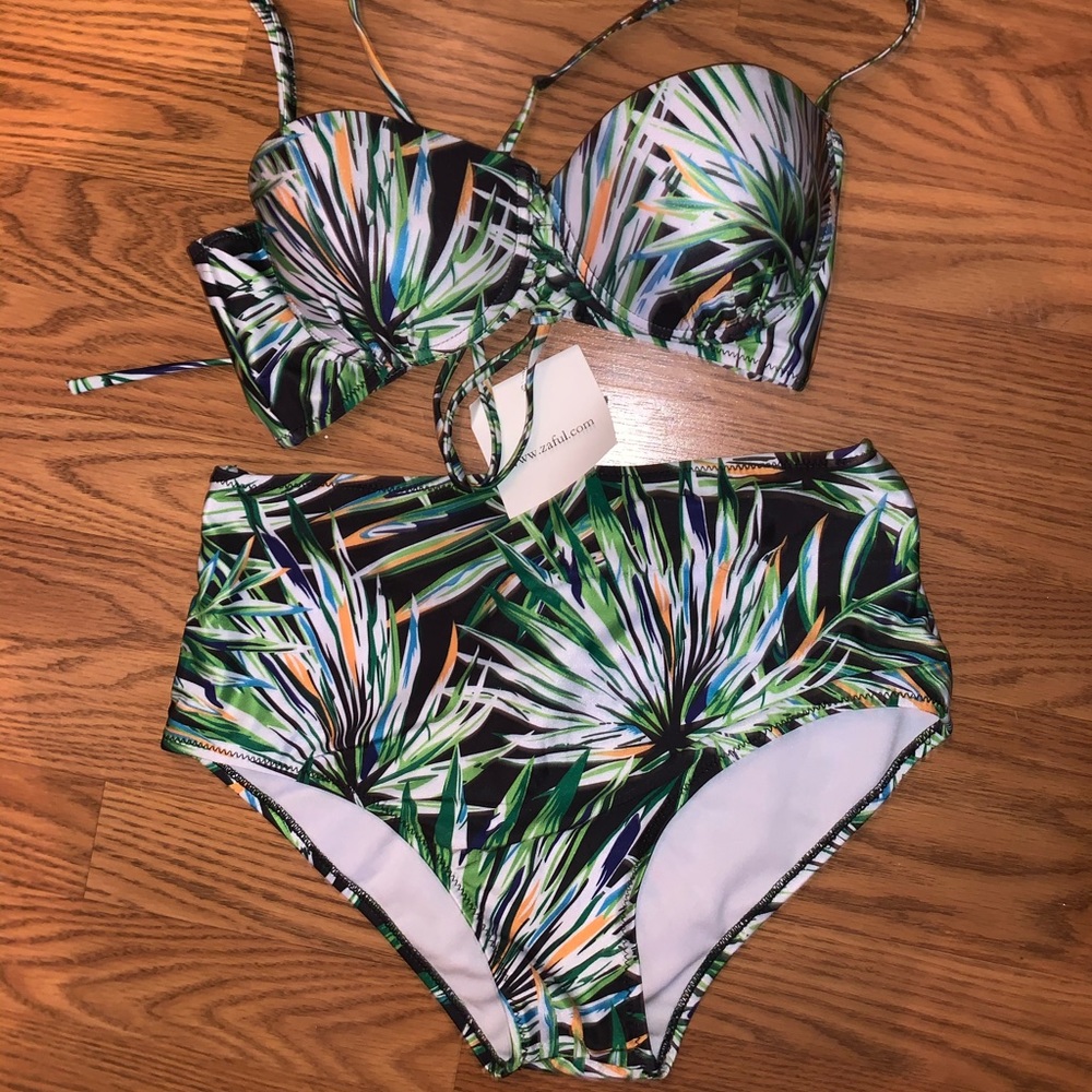 zaful tropical bikini